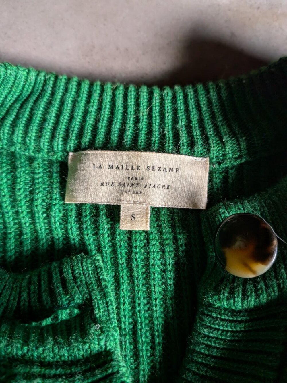 Sézane Madeline Cardigan | Green - Picture 7 of 16